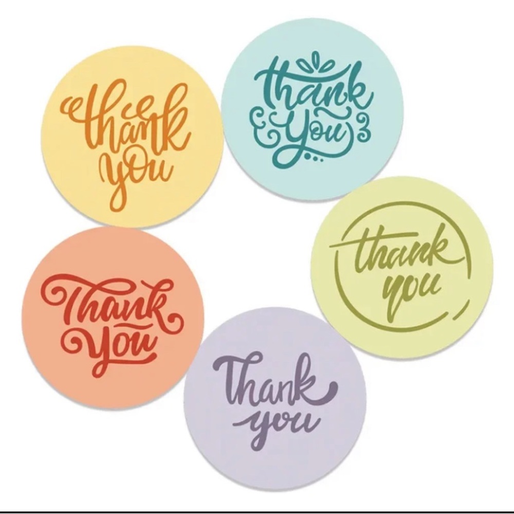 120pcs|8designs| Thank You Korean Hand Sticker Variety Packaging Sticker Set